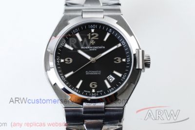 TWF Copy Vacheron Constantin Overseas Automatic Antimagnetic 42 MM Black Face Steel Case Watch